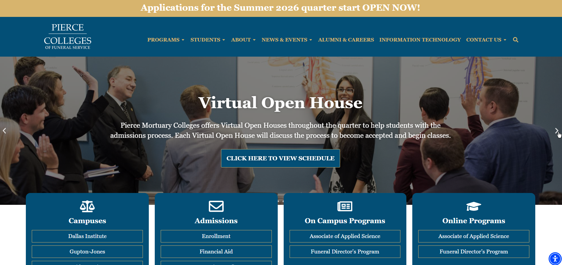 Pierce Mortuary Colleges virtual open house event funeral service education students attending online session