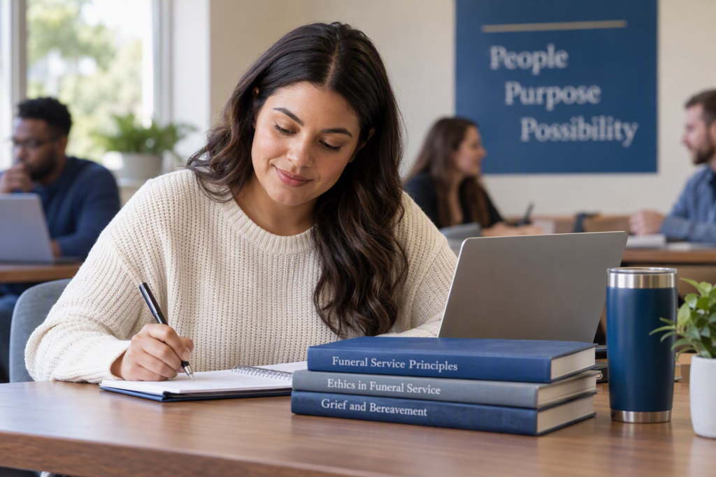 Pierce student studying